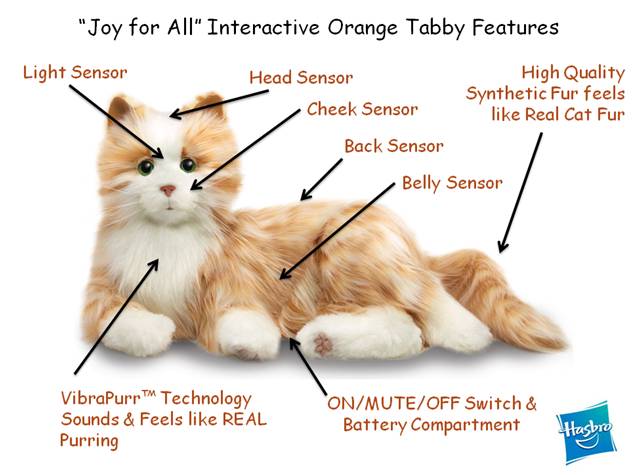 Hasbro Orange Tabby Robot Cat Toy Features